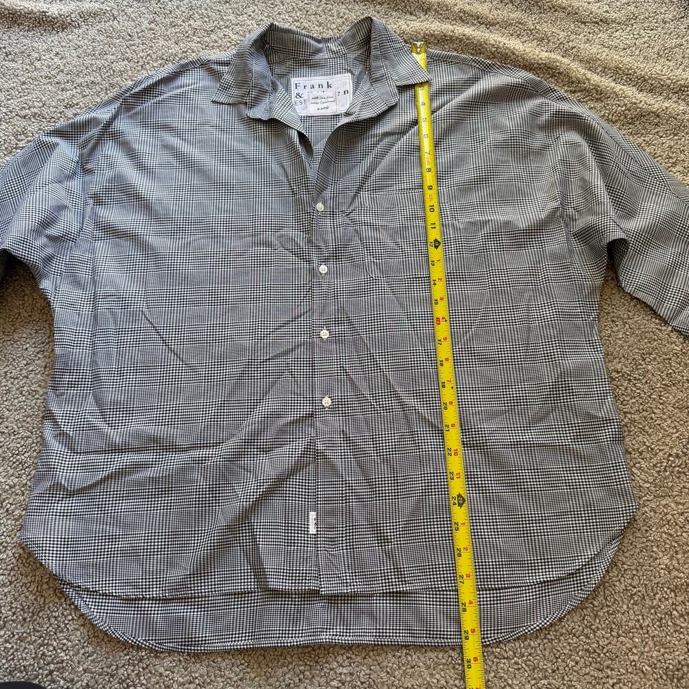 Frank & Eileen Oona Continuous Sleeve Button Up Shirt Black White Plaid Size M - Picture 8 of 9